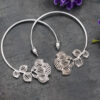 Sterling Silver Protea Flower Hoops