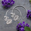 Sterling Silver Protea Flower Hoops