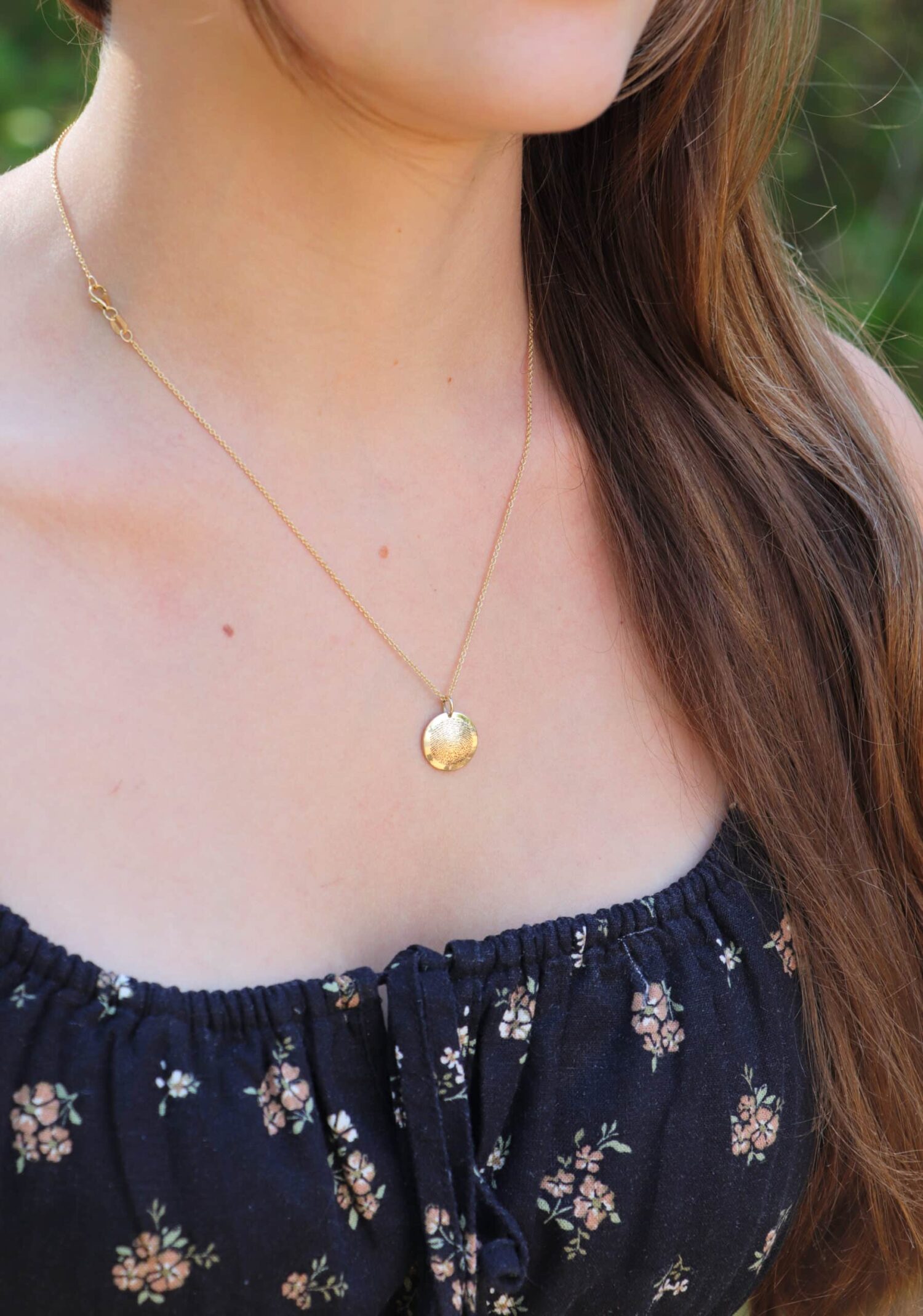 9kt Gold Fingerprint Engraved Pendant