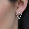 Sterling Silver Triangle Lab Diamond Earrings