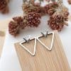 Sterling Silver Triangle Lab Diamond Earrings