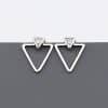 Sterling Silver Triangle Lab Diamond Earrings