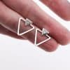 Sterling Silver Triangle Lab Diamond Earrings