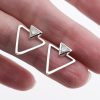 Sterling Silver Triangle Lab Diamond Earrings