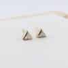 Sterling Silver & Gold-Plated Triangle Lab Diamond Earrings